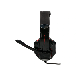 Q-connect Auriculares Gaming con Micrófono Ajustable e Iluminación LED, Color Negro