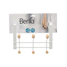 Percha 6 Pomos Puerta Blanca Berilo 24x18x12 cm - Metal y Madera (12 Unidades) Percha 6 Pomos Puerta Blanca Berilo 24x18x12 cm - Metal y Madera (12 Unidades)