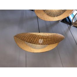 DKD Home Decor Lámpara de Techo Balines Marrón Bambú 70 x 34 x 20 cm