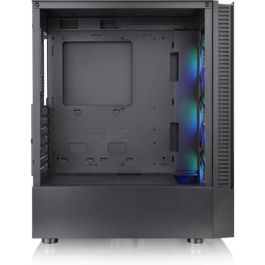 Thermaltake View 200 TG ARGB Caja PC Midi Tower Negra, Panel de Cristal Templado, Iluminación ARGB, 3 Ventiladores 120mm Frontales Preinstalados