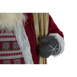 DKD Home Decor Figura Decorativa de Navidad Fantasia, Colores Rosa y Gris Claro, de Poliéster, PVC y Madera - 50 x 124 x 60 cm