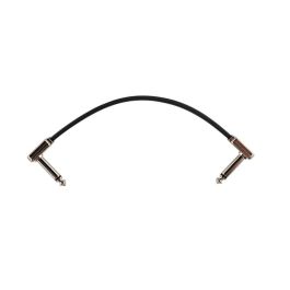 Ernie Ball Cable Patch Flat Ribbon 6" Negro para Pedalera, Conectores Ángulo Plano, Diseño Optimizado, Doble Blindaje