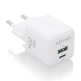 AISENS - CARGADOR GaN 20W, 1xUSB-C PD3.0 QC4.0, 1xUSB-A QC3.0, BLANCO Precio: 5.50000055. SKU: B1GJEH7TFL