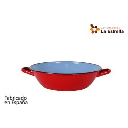 Paellera honda bordonada 32 cm rojo - La Estrella (4 Unidades)