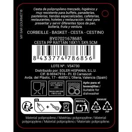 Inde Cesta Pp Rattan 18.5 cm x 19.3 cm x 9.5 cm