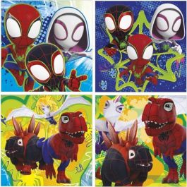 Educa Puzzle Progresivo Dino Spidey, Set 4 Puzzles de 12+16+20+25 Piezas, para Niños +3 Años