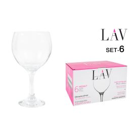 Lav Set 6 Copas de Combinados Misket, 645 cc, Ø9.5 x 20 cm - Vaso de Cóctel Elegante y Resistente para Hostelería y Hogar (4 Cajas)