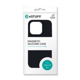 eSTUFF Funda Magnética Silicona INFINITE ROME para iPhone 15 Pro, Negra - 81% Material Reciclado
