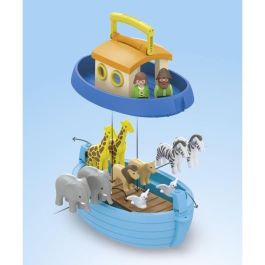 Playmobil Arca de Noé Maletín Junior. Set de juguete con figuras, 8 animales (elefantes, jirafas, cebras) y arca con rampa. Edad 1+