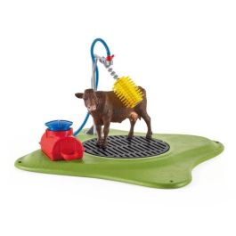 SCHLEICH 42529 FARM WORLD Estación de lavado de vacas con figura de vaca, ternero y figura humana