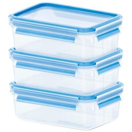 Emsa CLIP & CLOSE 2.0. Set 3 Recipientes Apilables de 0.55 L - Herméticos para Alimentos