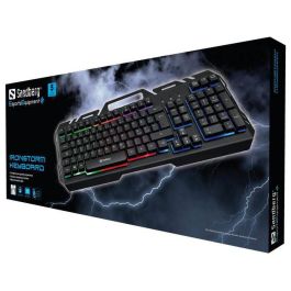 Sandberg BE IronStorm Teclado Gaming Robusto con Placa de Metal, Iluminación Personalizable y Teclas Multimedia - USB Nailon