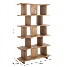 Estantería Natural Madera de Mango Salón 106 X 35,50 X 175 C