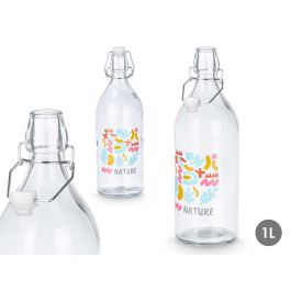 Vivalto Botella de Agua Nature 1L de Vidrio Transparente con Tapón PP y Silicona, 9x28x9 cm (18 Unidades) Precio: 43.49999973. SKU: B19NTCM696