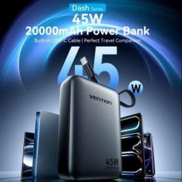 Vention FHGN0 Powerbank 20000mAh 45W con USB-A y USB-C color Beige para Carga Rápida de Dispositivos