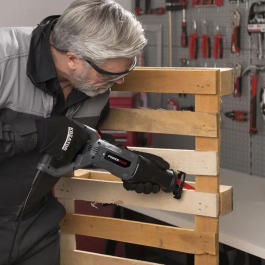 Powerplus Sierra de sierra POWE30030 710W con accesorios, mango giratorio, capacidad de corte 115mm