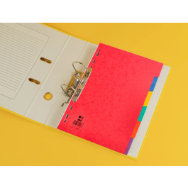 Q-connect Separador Cartulina Brillo Juego de 6 Separadores DIN A4 Multitaladro