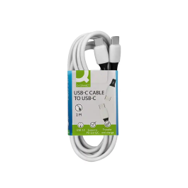 Q-connect Cable USB-C a USB-C PVC Longitud 2m Blanco