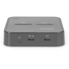 Digitus Estación Acoplamiento Dual M.2 NVMe SSD USB-C 3.2 Gen 2 Negro con Lector SD Tarjetas 10 Gbit/s