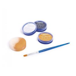 Jovi 174AN Set Maquillaje Animals 3 Botes 8ml Crema Colores Blanco, Naranja y Negro con Esponja y Pincel