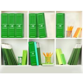 Caja Archivo Definitivo Plastico Liderpapel Lomo 100 mm Verde 360x100x260 mm 5 unidades