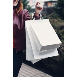 Set de 3 bolsas de papel blanco 26x17x26 cm Algon (24 Unidades) Set de 3 bolsas de papel blanco 26x17x26 cm Algon (24 Unidades)