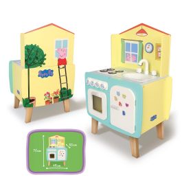 DEQUBE Cocina de Madera Peppa Pig 45x70x30cm. Con horno, grifo y fuegos. Juguete educativo con cantos redondeados para niños +2 años. Precio: 59.9555. SKU: B1GZP38SW9