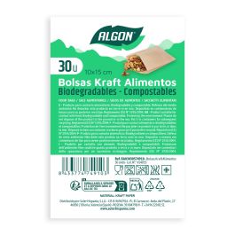 Bolsas Kraft reutilizables para alimentos, 30 unidades - Algon (36 Unidades) Bolsas Kraft reutilizables para alimentos, 30 unidades - Algon (36 Unidades)