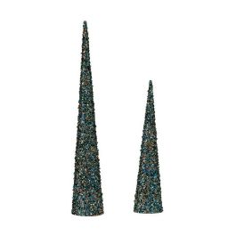 Set 2 Conos Navideños con Lentejuelas Azul y Oro - Krist+ - 9.5x60x9.5 cm (4 Unidades) Precio: 49.58999991. SKU: B182J2J64A