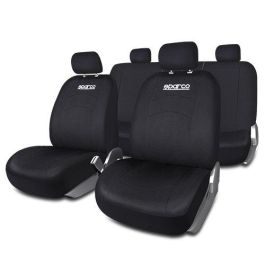 SPCS402BK Juego Completo de Fundas de Asiento Negras, 11 Piezas, Trasera Partida 1/3+2/3, Lavables, 100% Poliéster