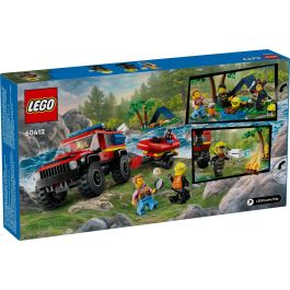 LEGO 60412 City Camión Bomberos 4x4 con Barco Rescate para niños de 5+ años - 301 piezas
