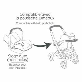 Smoby SMO3032162532218 Cochecito Gemelar Maxi-Cosi Rosa – Juguete para Niñas a partir de 3 años