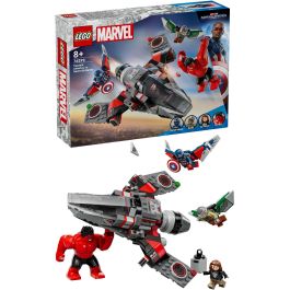 LEGO 76292 Marvel Capitán América vs Hulk Rojo Avión de Combate para Construir