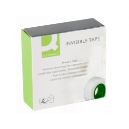 Q-connect Cinta Adhesiva Invisible 33 mt x 19 mm Permite Escribir Sobre Ella Ideal Para Embalar