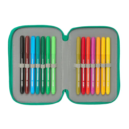 Plumier Triple Real Betis Balompié Aguamarina 12,5 x 19,5 x 5,5 cm 37 Piezas