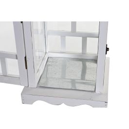 DKD Home Decor Farola Tradicional Blanco Pino y Cristal 22.5 x 47 x 22.5 cm