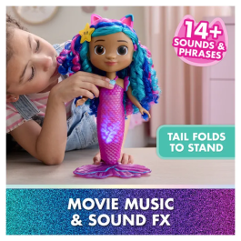 Spin Master Muñeca Sirena Interactiva La Casa de Muñecas de Gabby La Película con Luces y Sonidos