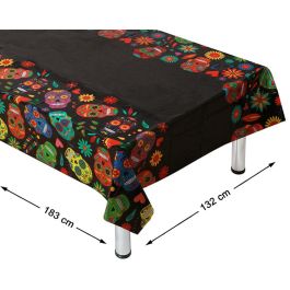 Mantel Rectangular 183x132 cm Calaveras Coloridas Diseño Día de los Muertos para Fiestas y Celebraciones Mexicanas Precio: 1.49999949. SKU: B1352CWLJW