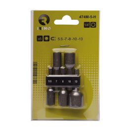 Irimo 474m-5-h Juego 5 puntas stecker magnéticas 5.5-13mm para tornillos hexagonales, acero de alto rendimiento