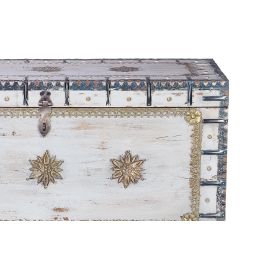 Giner y Colomer Baúl Madera de Mango Blanco Envejecido 57x100x40 cm