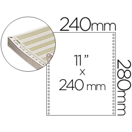 Fabrisa Papel continuo 240x11 pautado 70 g/m² caja de 2500 hojas para impresora Precio: 55.50000049. SKU: B1HD25AN23