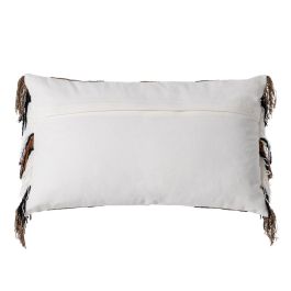 Cojín Blanco-Marrón Algodón/Terciopelo 30 X 50 cm