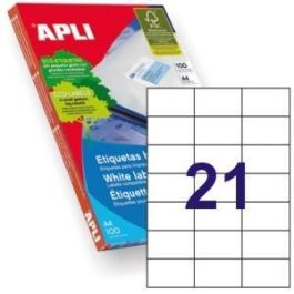 Apli Etiquetas Adhesivas 70x42,4 mm Inkjet-Láser C-Rectos 21 X 100H Blanco Precio: 17.89000004. SKU: S8400828