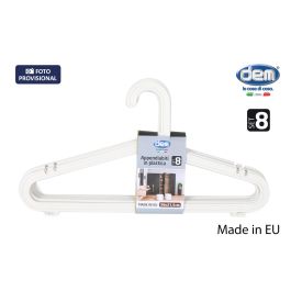 Set de 8 perchas de plástico blancas Meng - Inde (12 Cajas) Precio: 25.4999998. SKU: B16B8CNNK5