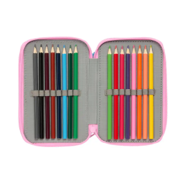 Safta Plumier Triple 37 Pcs Stitch Estuche Escolar 12,5x19,5x5,5cm Edad Mínima Recomendada: 3 Años
