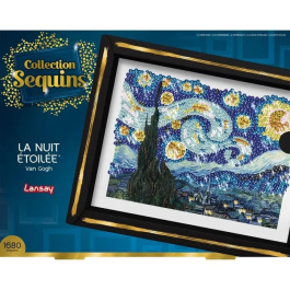Lansay LAN3181860203446 Kit de Ocio Creativo Colección Lentejuelas La Noche Estrellada Van Gogh a partir de 14 años