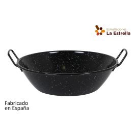Paellera honda bordonada 34 cm - 6.3L jaspeada - La Estrella (8 Unidades)