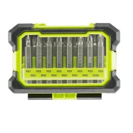 Caja a prueba de golpes RYOBI 15 accesorios de atornillado Seguridad PH / PZ / TX Caja a prueba de golpes RYOBI 15 accesorios de atornillado Seguridad PH / PZ / TX