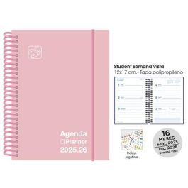 Agenda Anual (2025-26) Senfort 16 Meses Student Unicolor Espiral Tapa Pp Con Goma 120X170 S/V Pastel Rosa Precio: 8.49999953. SKU: B16D7AAK4Z