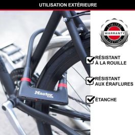 Master Lock 8279EURDPRO Candado de Bicicleta en U, Acero Cementado, con Llave, Certificado para Máxima Seguridad